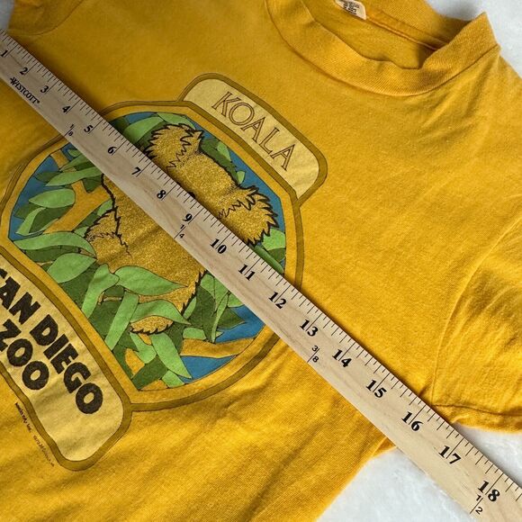 VTG 1979 San Diego Zoo Hanes Mustard Yellow Koala Youth L 14-16 Single Stitch - Picture 11 of 12